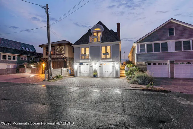a front view of a building with street view