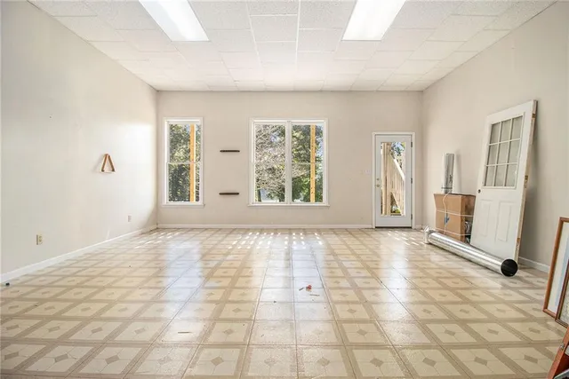 a view of a bedroom with a window