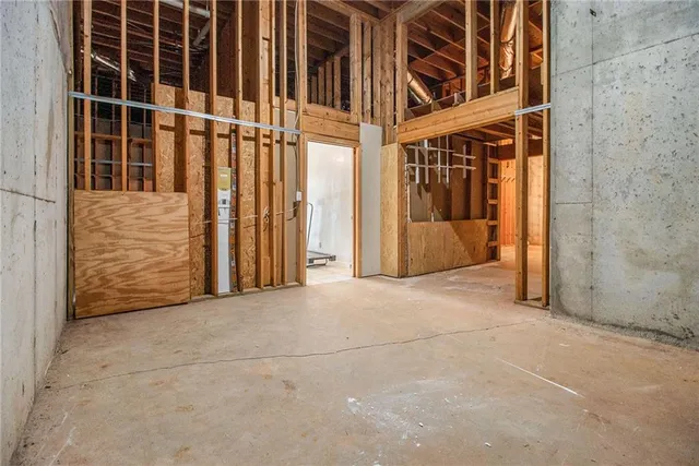 a aerial view of a house with a yard