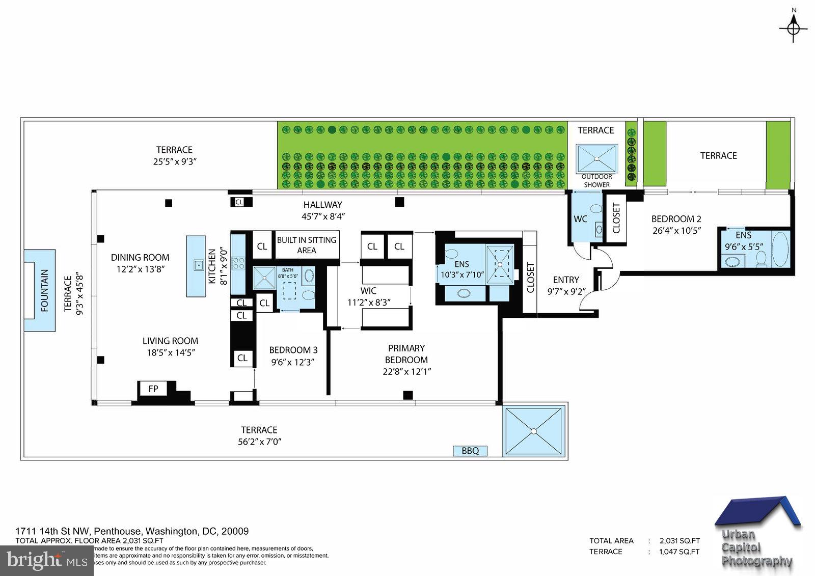 1711 14th Street Northwest, Unit PH Washington, DC 20009 - Photo 39 of 39 a picture of a floor plan