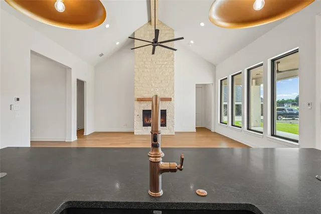 a view of a livingroom with furniture and window