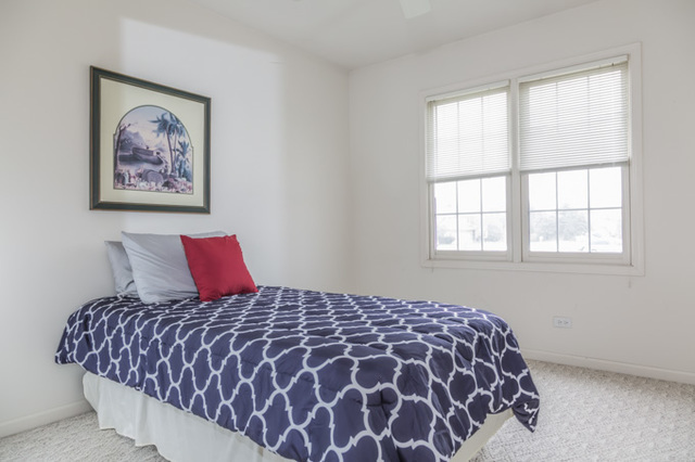 101 Barnes Road Elgin, IL 60124 - Photo 15 of 22 a large bed sitting in a bedroom next to a window