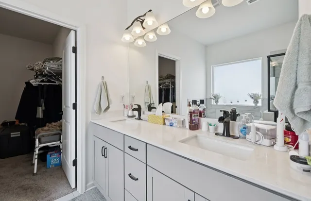 a view of a hallway with workspace