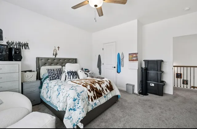 a bathroom with a sink vanity and a mirror