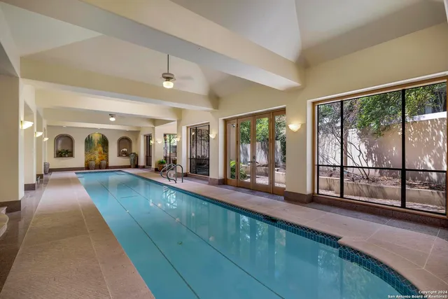 a living room with a large window