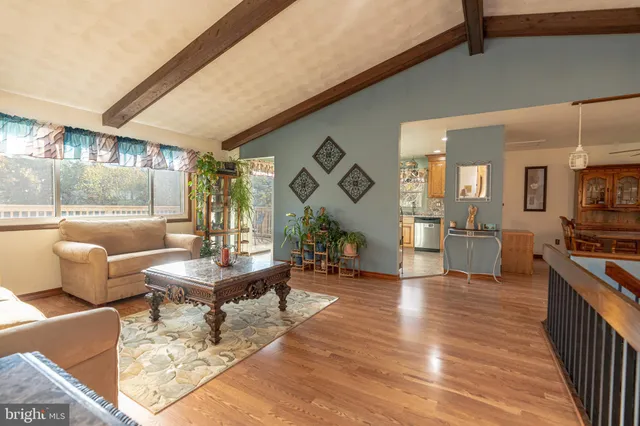 a workspace with wooden floor