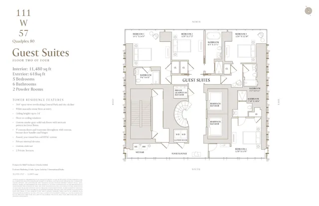 $110,000,000 | 111 West 57th Street, Unit QUADPLEX 80 | Midtown Central
