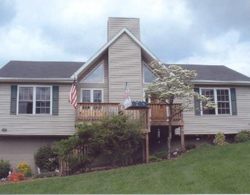 a view of house with a yard