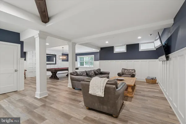 a living room with furniture