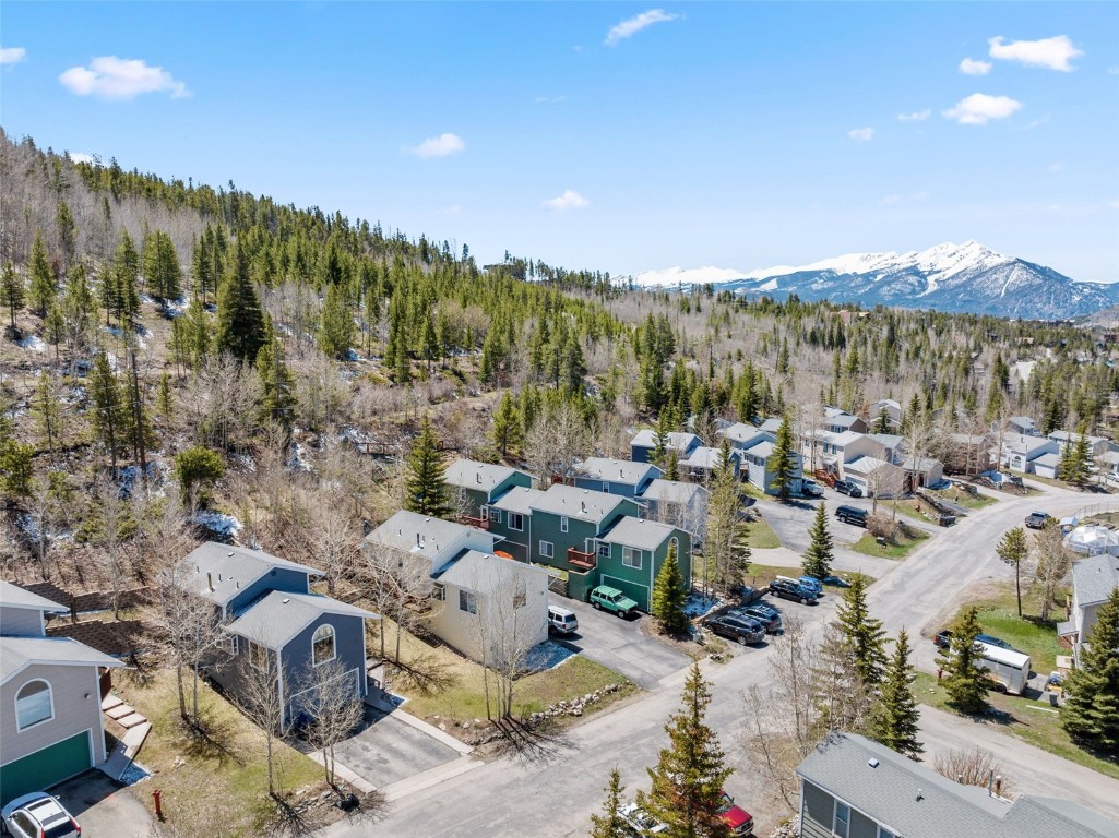 638 Alpine Road Dillon, CO 80435 - Photo 7 of 7 Aerial view featuring a mountain view, a forest view, and a residential view