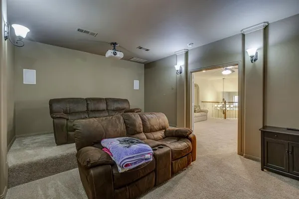 a living room with furniture