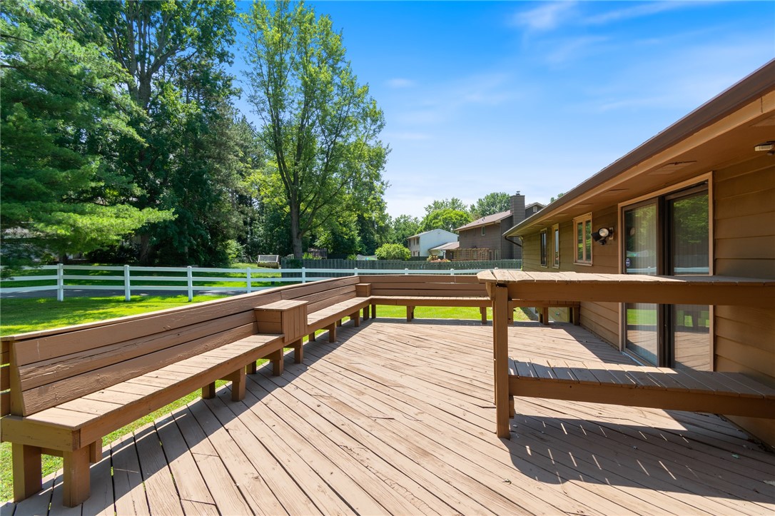 85 Stover Road Chili, NY 14624 - Photo 7 of 41 Plenty of BUILT IN SEATING on this EXPANSIVE DECK!