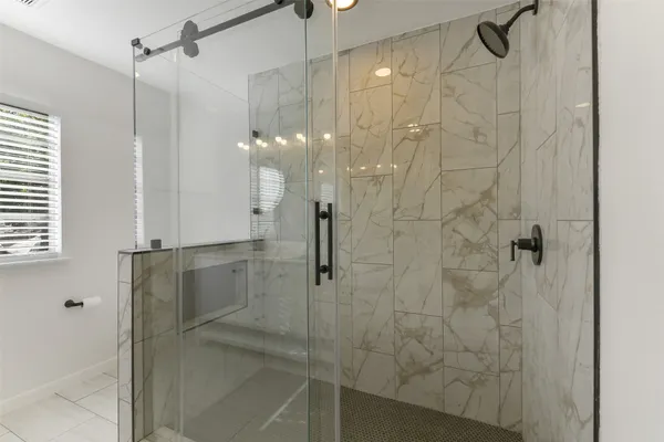 a bathroom with a shower