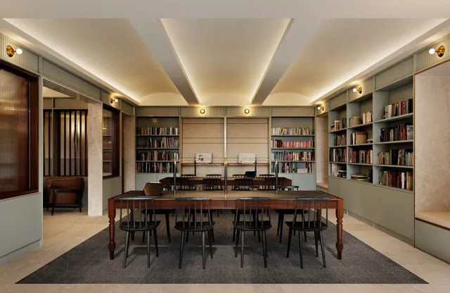 a living room with furniture