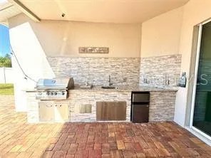 a view of backyard with green space