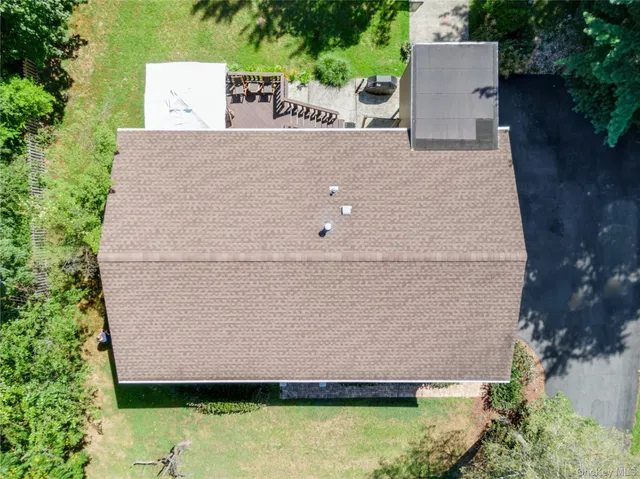 an aerial view of a house