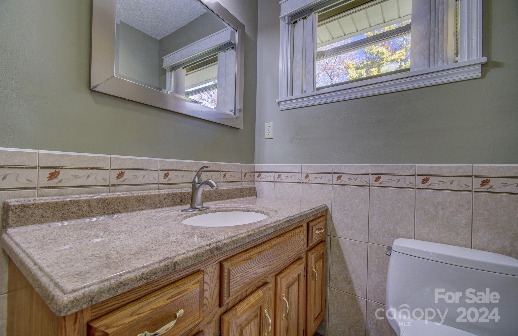 111 Souther Road Fletcher, NC 28732 - Photo 14 of 31 a bathroom with a sink and a mirror