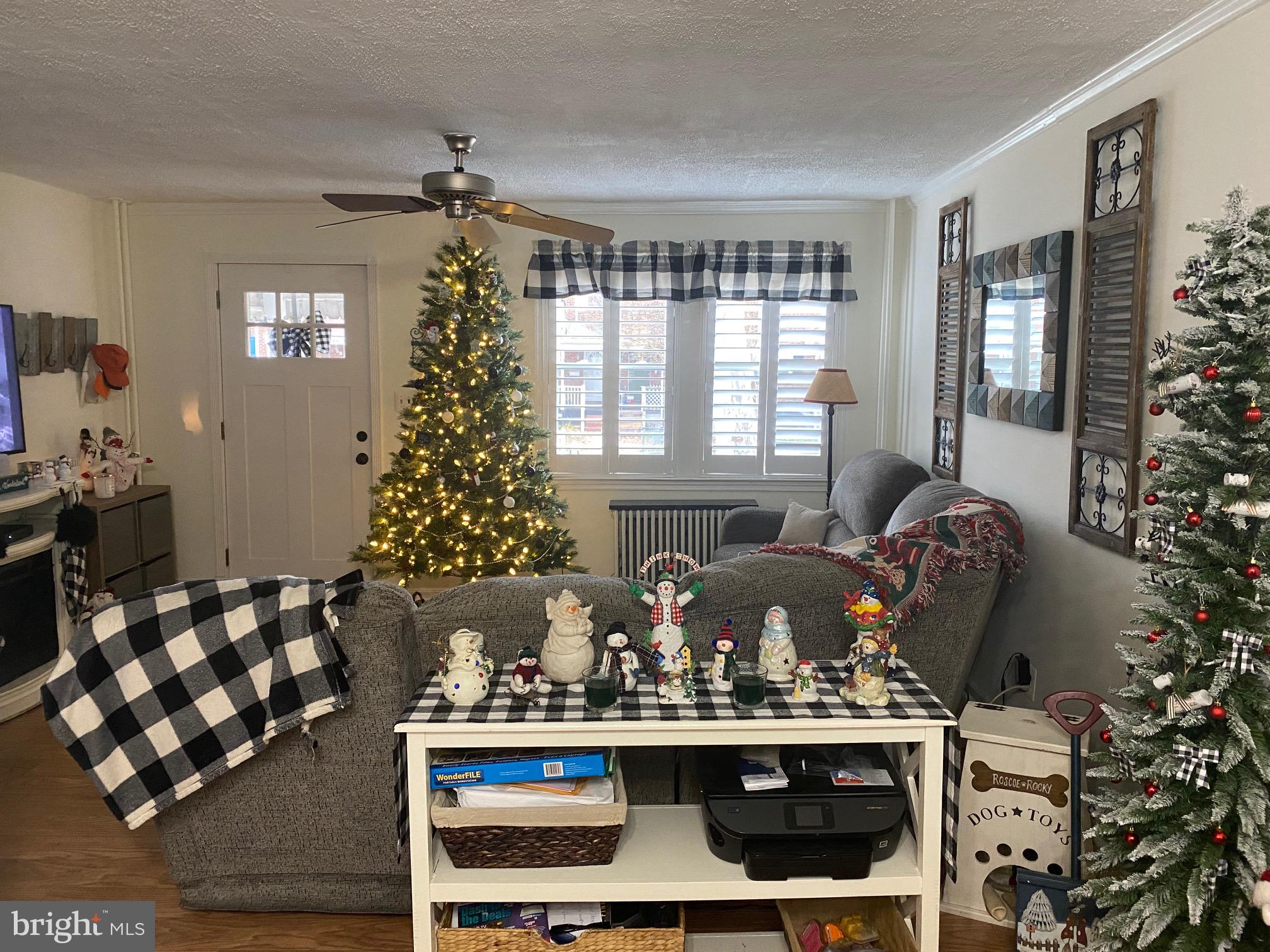 409 Old Riverside Road Brooklyn, MD 21225 - Photo 2 of 34 Open Living room, plantation shutters, ceiling fan