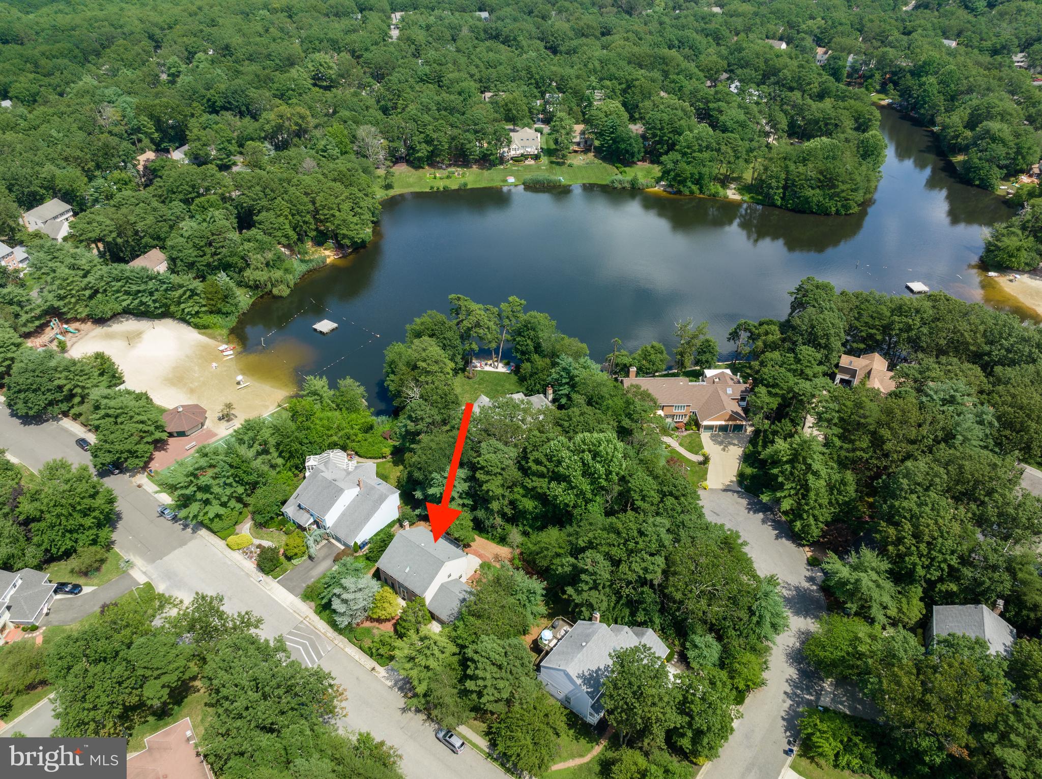 26 Brookview Drive Voorhees, NJ 08043 - Photo 36 of 50 an aerial view of lake residential house with outdoor space and trees around