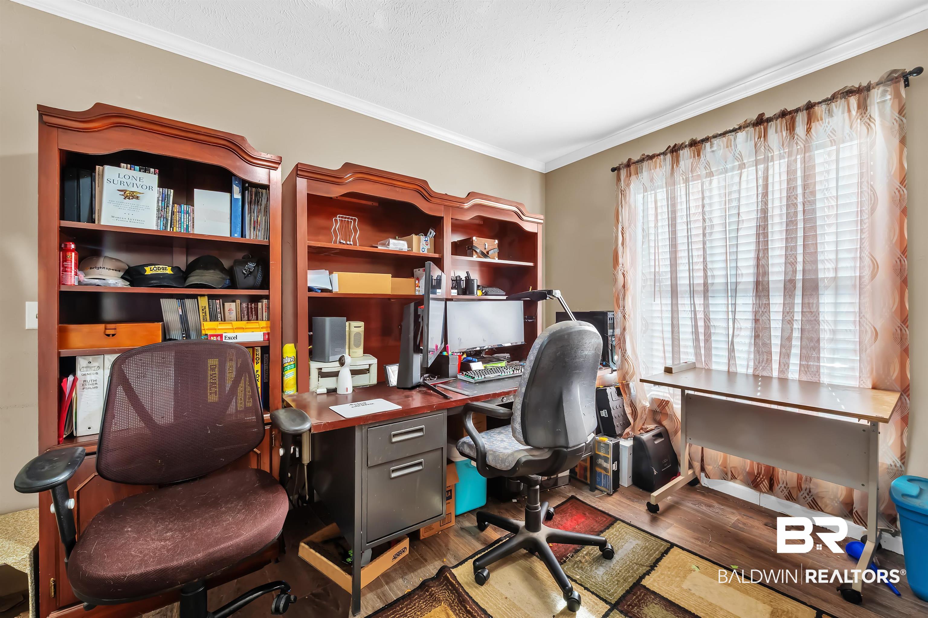 23233 Forland Road Silverhill, AL 36576 - Photo 28 of 33 Office space featuring wood finished floors and ornamental molding
