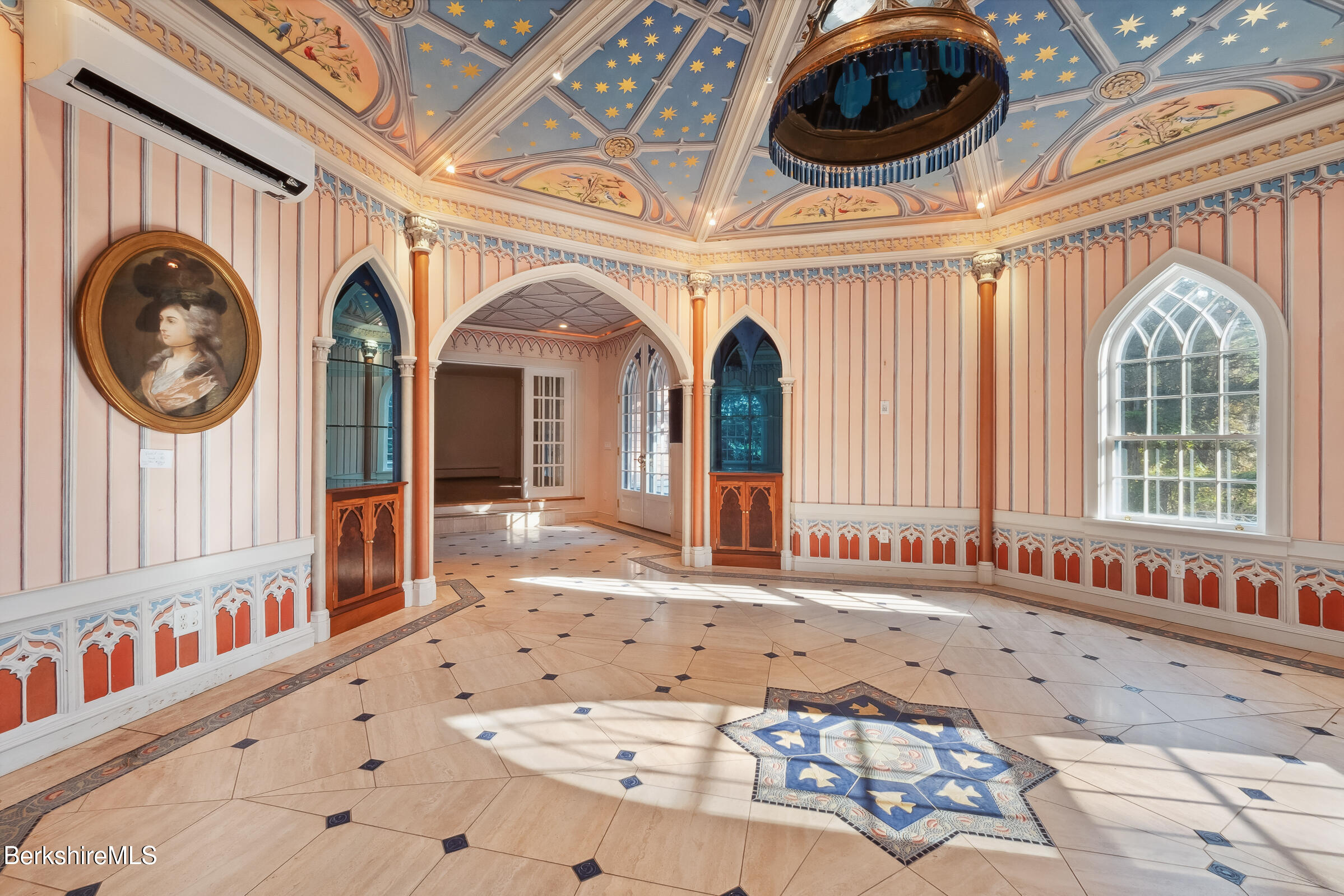 82 East Main Street Stockbridge, MA 01262 - Photo 17 of 52 a view of a hallway with entryway wooden floor and chandelier