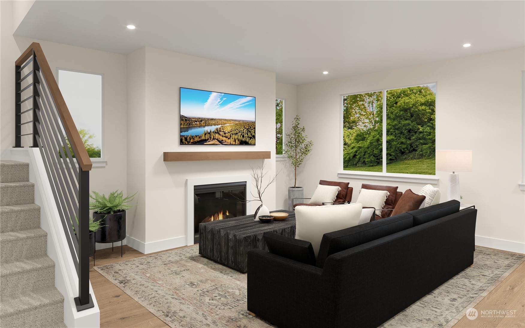 23919 38th Avenue Southeast Bothell, WA 98021 - Photo 2 of 16 a living room with furniture and a fireplace