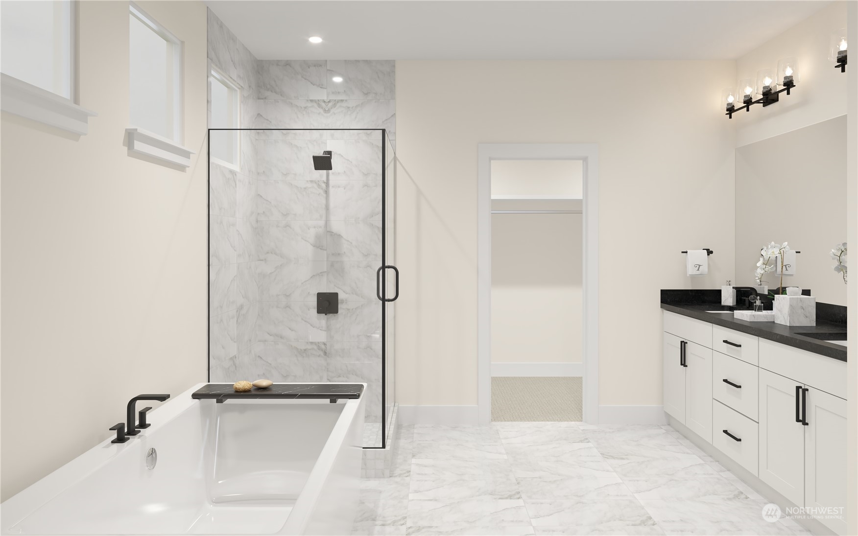 23919 38th Avenue Southeast Bothell, WA 98021 - Photo 5 of 16 a bathroom with a tub sink and mirror