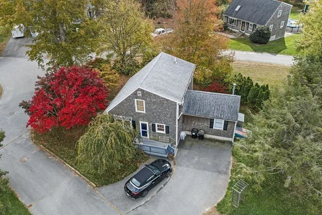 an aerial view of a house
