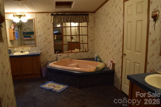 a bathroom with a sink and a tub