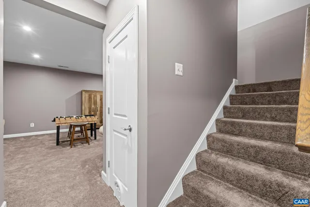 a view of a patio in backyard