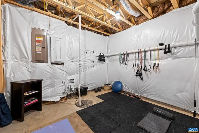 an aerial view of a house