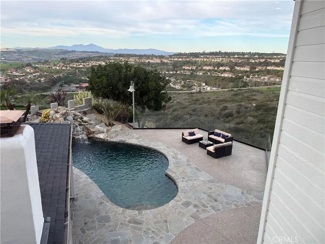 a view of a outdoor space with lounge chair