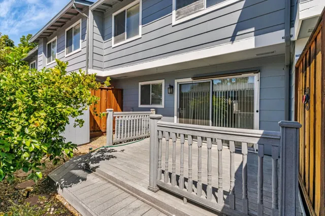 a view of a house with a large window
