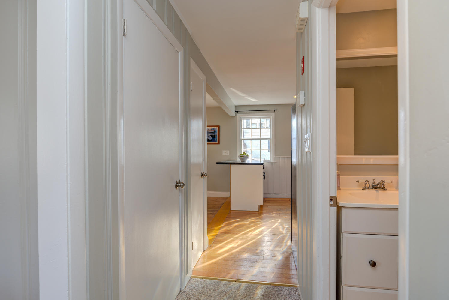 522 North Road Yarmouth, ME 04096 - Photo 7 of 34 back hall, carpet over Hw floors