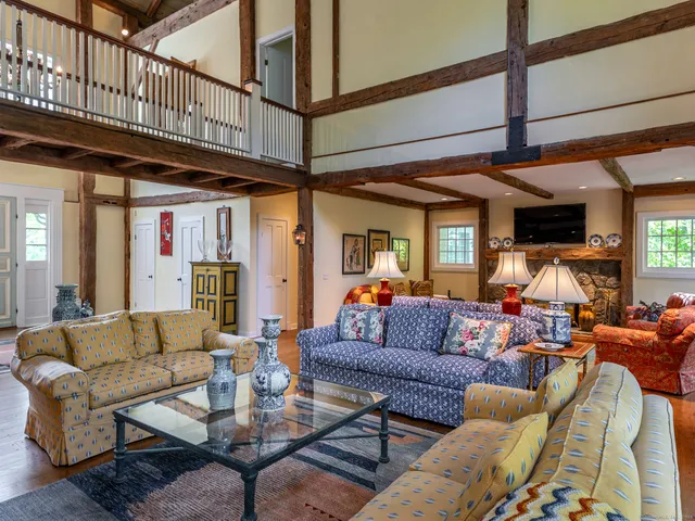 a living room with furniture