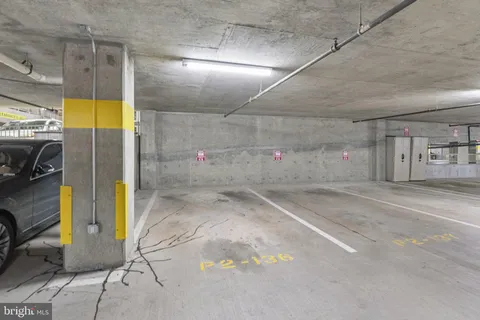 a view of a indoor garage