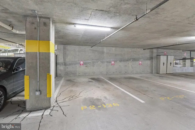 a view of a indoor garage