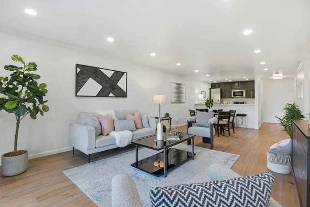 a living room with furniture