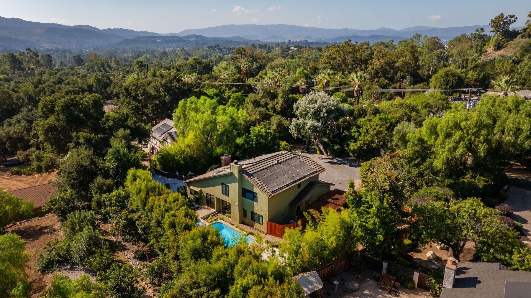 1270 Foothill Road Ojai, CA 93023 - Photo 3 of 47 an aerial view of a house with a yard