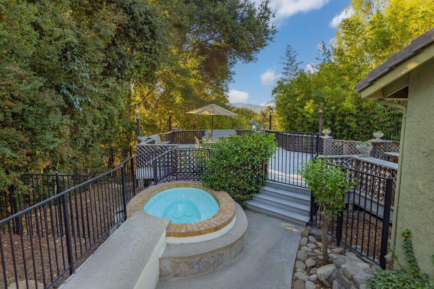 1270 Foothill Road Ojai, CA 93023 - Photo 45 of 47 a view of a chair and tables in the balcony