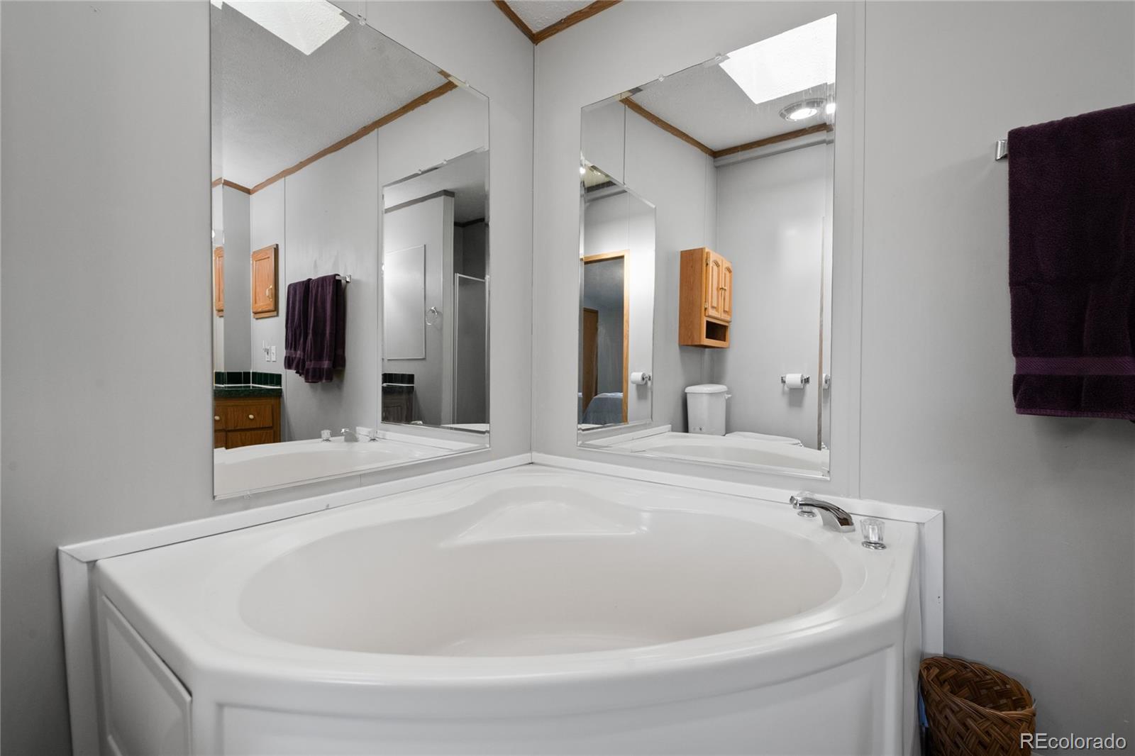 7027 Frelinghuysen Road Fort Garland, CO 81133 - Photo 28 of 47 a bathroom with a tub and mirror