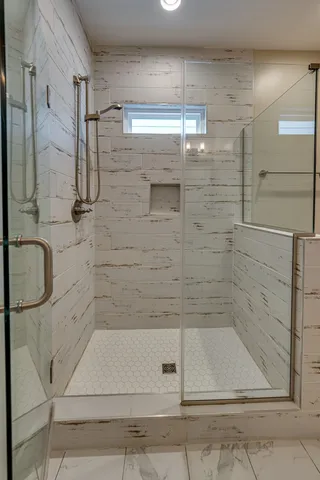 a bathroom with a shower