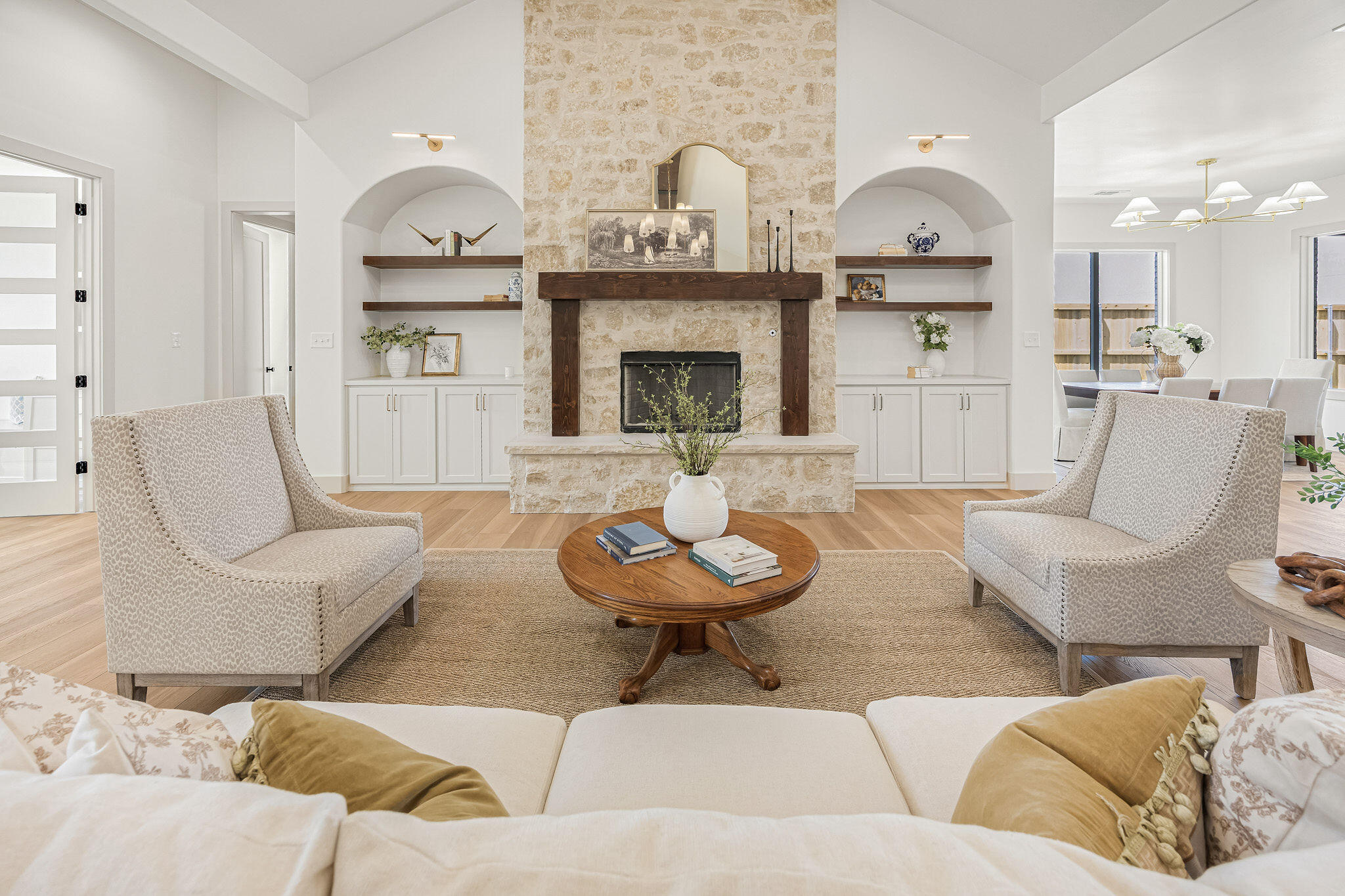 4622 138th Place Lubbock, TX 79424 - Photo 6 of 48 a living room with furniture and a fireplace