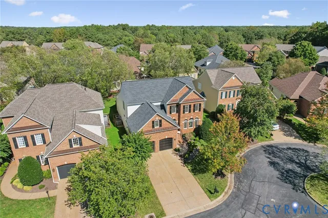 an aerial view of multiple houses