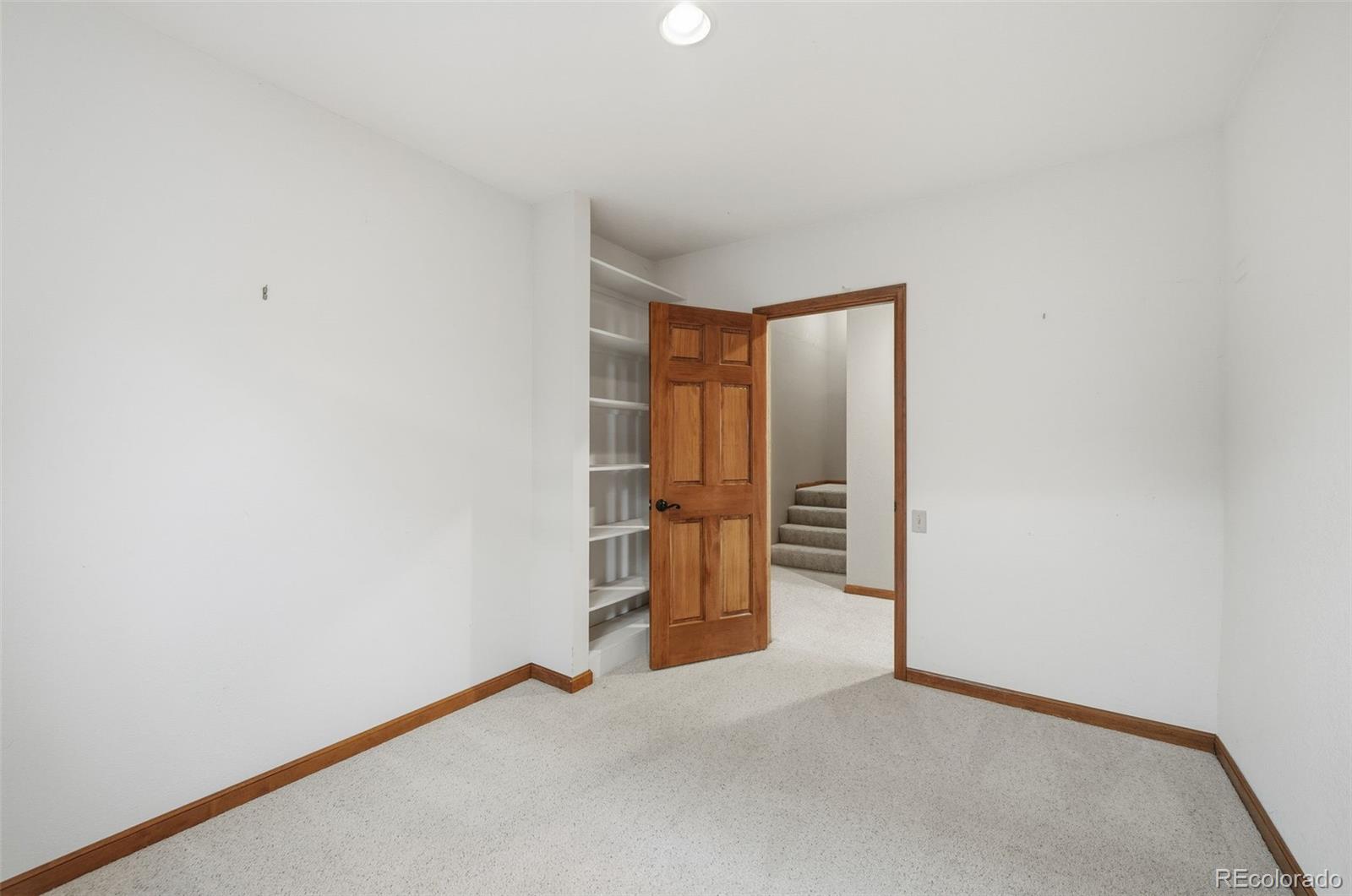 6879 Ingleton Drive Castle Pines, CO 80108 - Photo 41 of 50 an empty room with closet and wooden door