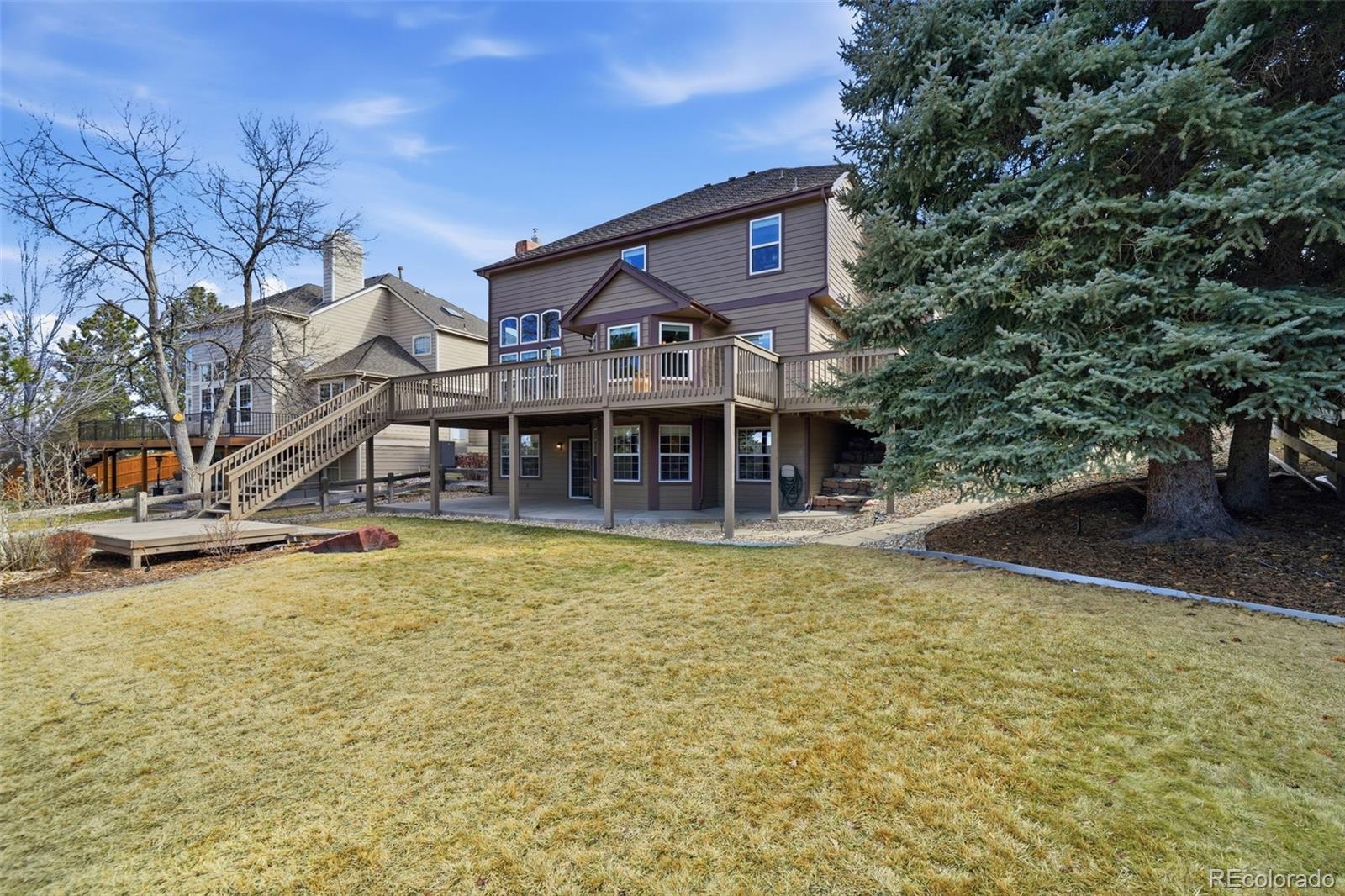 6879 Ingleton Drive Castle Pines, CO 80108 - Photo 46 of 50 a view of a house with swimming pool