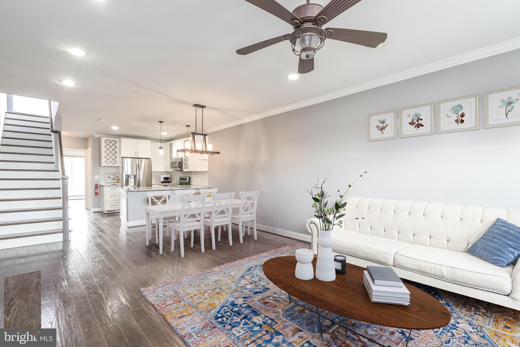 29 Q Street Northeast, Unit 2 Washington, DC 20002 - Photo 4 of 28 Virtually staged view from lr to dr.