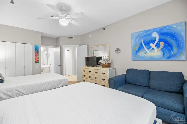 a front view of a building with glass windows