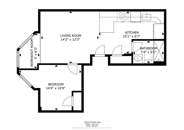 a picture of a room with wall painting on the wall