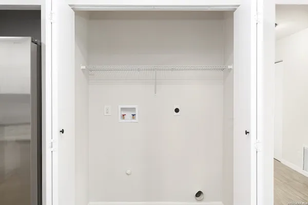 a close up view of a closet